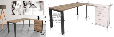 ZIRA-LC ESCRITORIO SEMI-EJECUTIVO :: Muebles de Oficina: Equilibrio Modular